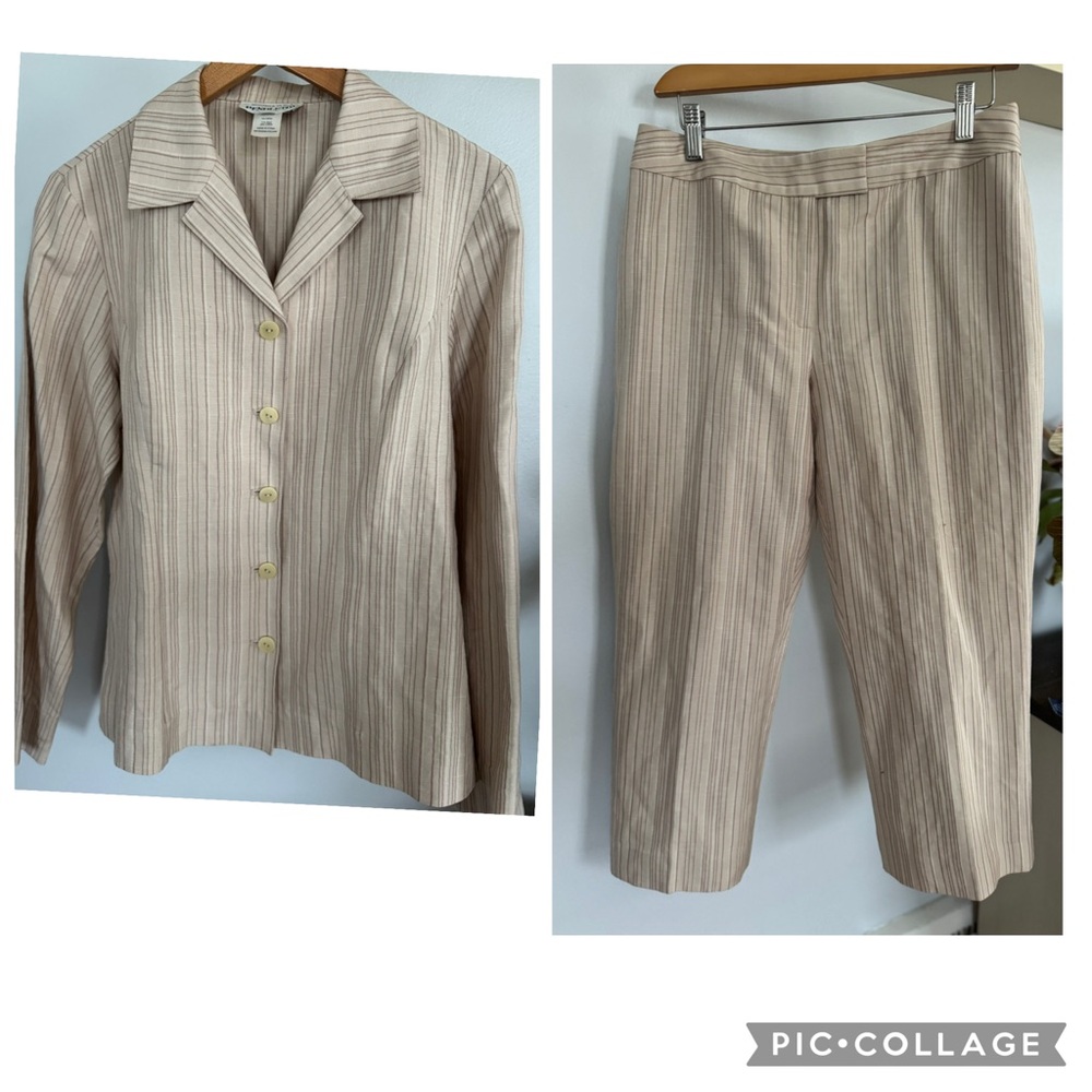 Pendleton vintage two piece silk and linen stripe suit.